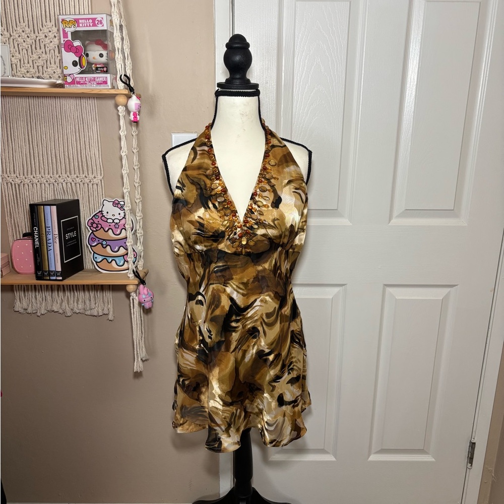 Elegant Brown Halter Top
